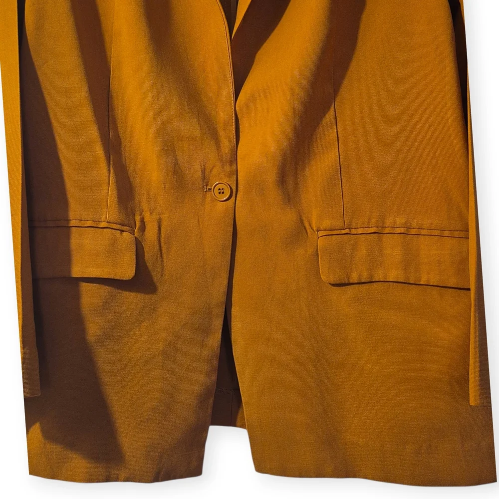 BCBGeneration Carmel Brown One Button Long Sleeve Blazer Sz XL - Picture 8 of 9